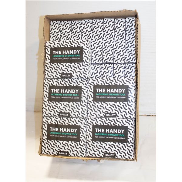 CASE OF 30 HANDY SHOWER SCRUBBERS