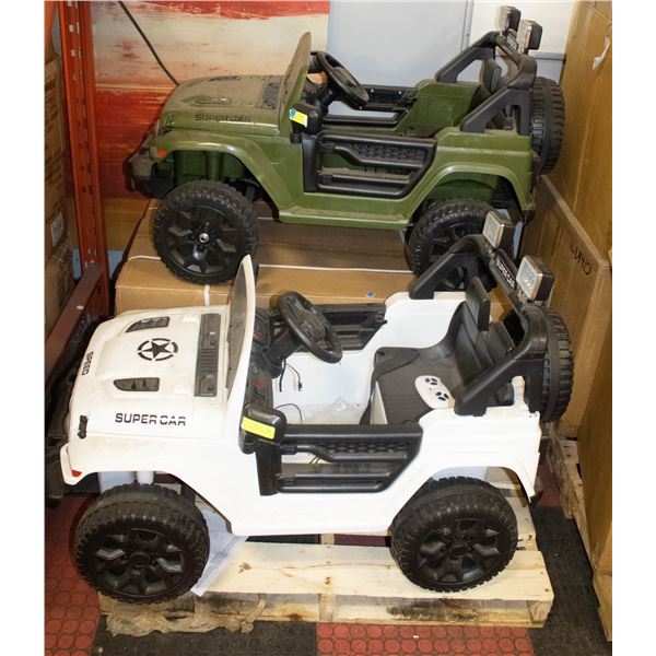 PALLET WITH 3 ELECTRIC KIDS JEEPS 12V REMOTE