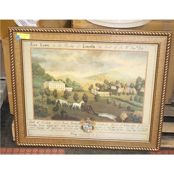 FRAMED ESTATE PICTURE 33" X 28"