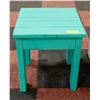 Image 1 : HANDMADE WOODEN PAINTED TURQUOISE SIDE TABLE