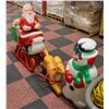 Image 1 : VINTAGE LARGE BLOW MOLD SANTA WITH SLEIGH &