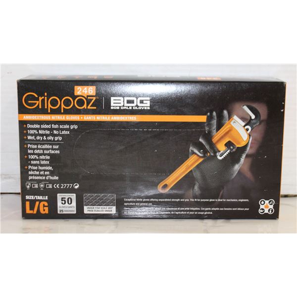 GRIPPAZ BDG DISPOSABLE GLOVES SIZE L/G