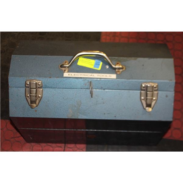 TOOL BOX W/CONTENTS ELECTRICIANS HAND TOOLS