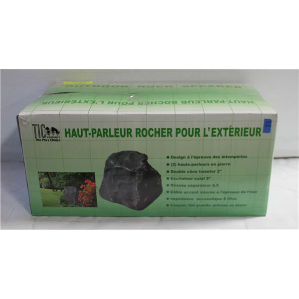 NEW IN BOX OUTDOOR ROCK SPEAKERS SET OF 2