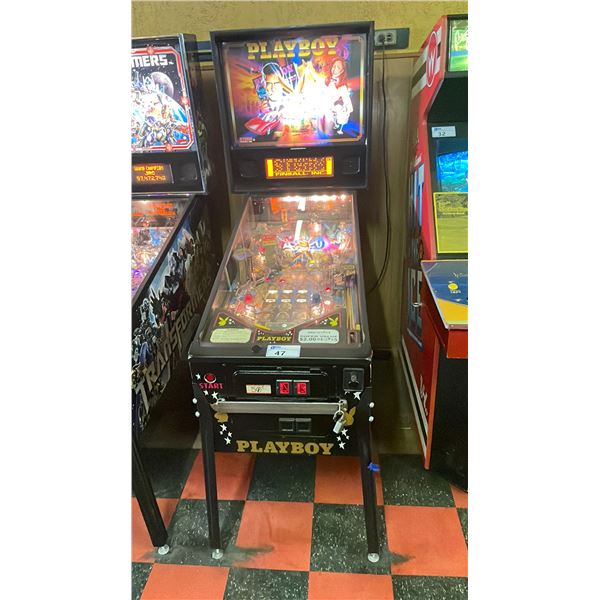 STERN PINBALL INC. PLAYBOY COIN OPERATED ARCADE PINBALL IN STOCK CABINET