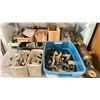 Image 2 : SHELF OF ASSORTED LIGHTBULBS, PINBALL MACHINE LEGS & CASTERS