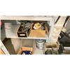 Image 2 : SHELF OF ASSORTED POWER TOOLS & DOOR PARTS