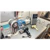 Image 2 : RYOBI 6" INDUSTRIAL ELECTRIC BENCHTOP DUAL GRINDER, ASSORTED ELECTRIC FANS, BLOW DRYERS & CONTENTS
