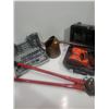 Image 1 : Socket Set, Orbatal sander, Vintage oil can, Bolt-Cutters