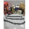 Image 1 : Hook Chains and Assorted Caulk and Lubricants