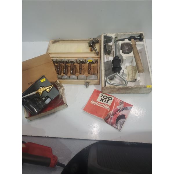 Tap/Dye Set Assorted Precision Blade Set Autobody Repair Kit Air Brush Tool & More