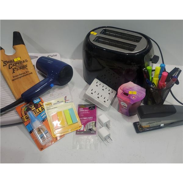 Outlet, Toaster, Hairdryer, and Other Various Equitment