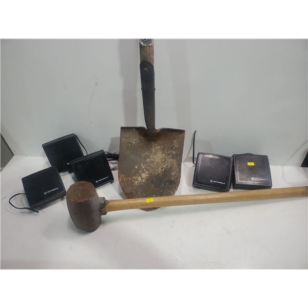 Motorola Speakers, Shovel, Sledgehammer