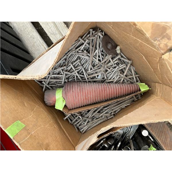 2 Boxes of 4" Common Nails and 3.5 Spiral Nails, Wood Splitter