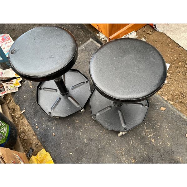 Pair of Wheeled Stools 19H