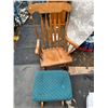 Image 1 : Vintage Wood Rocking Chair with Footstool