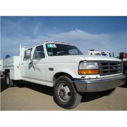 FORD F350XL CREWCAB FLATBED TRUCK, s/n 1FTJW35GOVEC01594