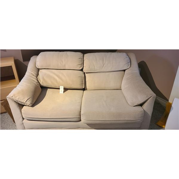 Beige Fabric Loveseat C