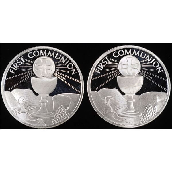 (2) 1 OZ .999 SILVER 2024 FIRST COMMUNION ROUNDS