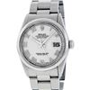 Rolex Mens Quickset Stainless Steel Sapphire Crystal Datejust With Smooth Bezel