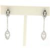 NEW 18k White Gold 0.95 ctw Round Baguette Diamond Drop Dangle Marquise Earrings
