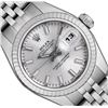 Rolex Ladies Quickset Silver Index White Gold Bezel With Hidden Clasp Jubilee Ba