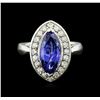 14KT White Gold 4.01 ctw Tanzanite and Diamond Ring