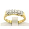 14k Two Tone Solid Gold 0.60 ctw Band Ring with 6 Brilliant Round Diamonds