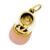 Vintage Felix Vollman 18k Gold Large White Pink Enamel Baby Shoe Charm Pendant