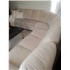 Image 1 : White Suede Sectional Couch 7 Seater 114L x 33H x 114D