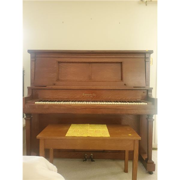Ennis & Co Oak Parlour Piano Oshawa Ontario