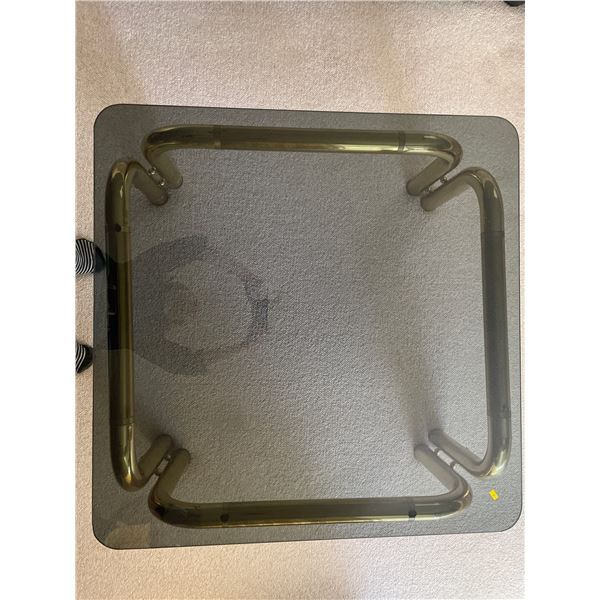 Brass and Glass coffee table, 38Wx38Lx14H