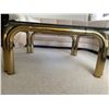 Image 2 : Brass and Glass coffee table, 38Wx38Lx14H