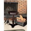 Image 1 : Octagonal Wood Accent Table w/ Fire Place Accessories 16 x 16 x24
