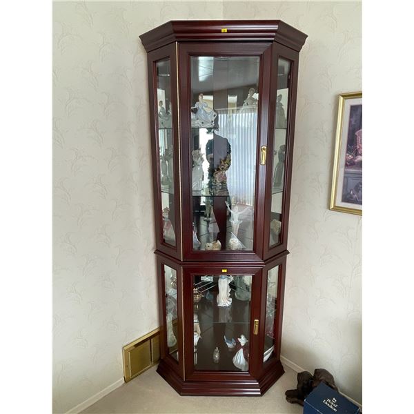 Mahogany Corner Display Cabinet 33 x 21 x 73