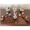 Image 1 : Coralport Bone China Decorative Collectables w/ Wooden Bird Collectables 15 Pieces