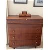 Image 1 : Mid Century Modern Teak 4 Drawer Dresser w/ Decorative Wood Jewelry Box 36 x 19 x 39