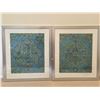 Image 1 : Pair of Turquoise Framed Prints Wall Hangings 28 x 33