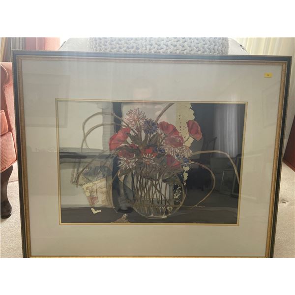 Floral Art Print  32 x 27 Artist Unknown