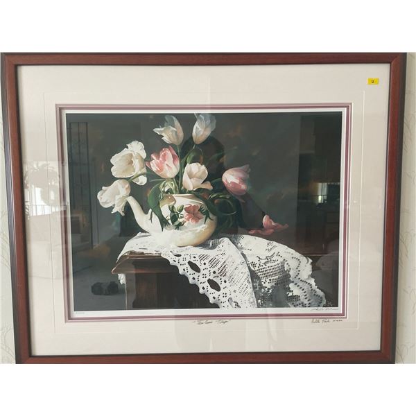 Tea Time Tulips Adelete Peche Framed Framed Art Print 32 x 25