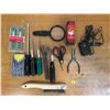 Image 1 : Assorted Household Items Screwdrivers Magnifying Glass Scizzors & More