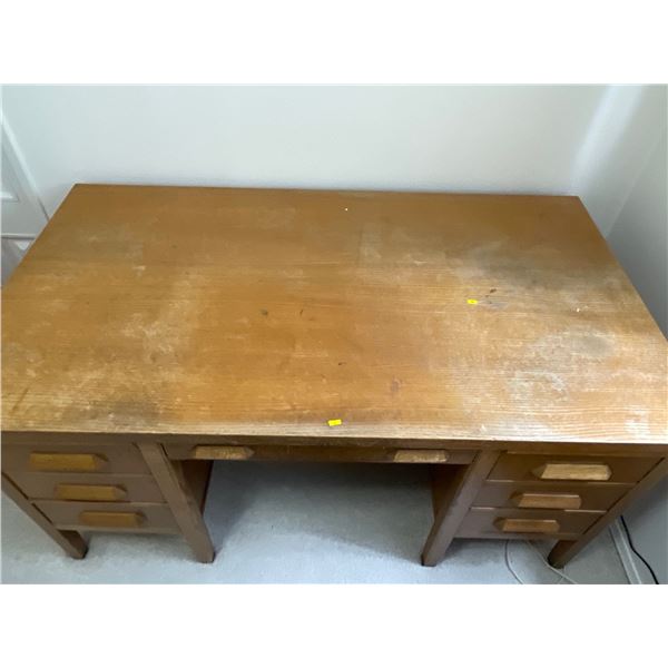 Vintage Solid Wood Teachers Desk 60 x 34 x 31