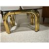 Image 2 : Brass & Glass End Table 31 x 22 x 16 w/ Brass Lamp