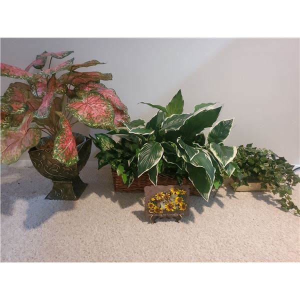 Assorted Decorative Plants w/ Sunflower Decorative Collectables Art