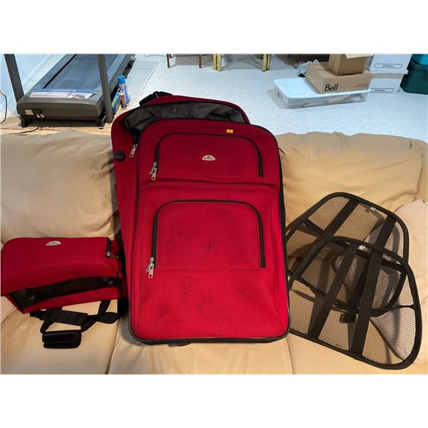Red Samsonite Luggage w/ Chair Rests 20 x 29