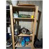 Image 1 : Wood Storage Shelf & It's Contents 30 x 16 x 63