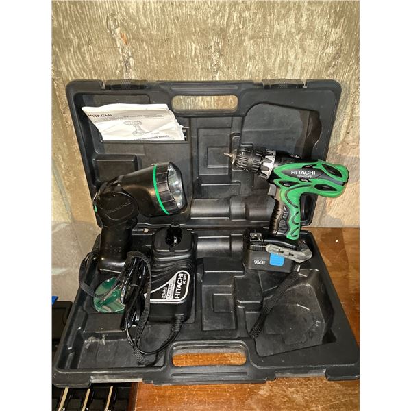 Hitachi Tool Set w/ Charger & Carry Case Drill Work light