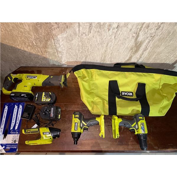 Ryobi Took Collection w/ Charger & Travel Duffle Bag