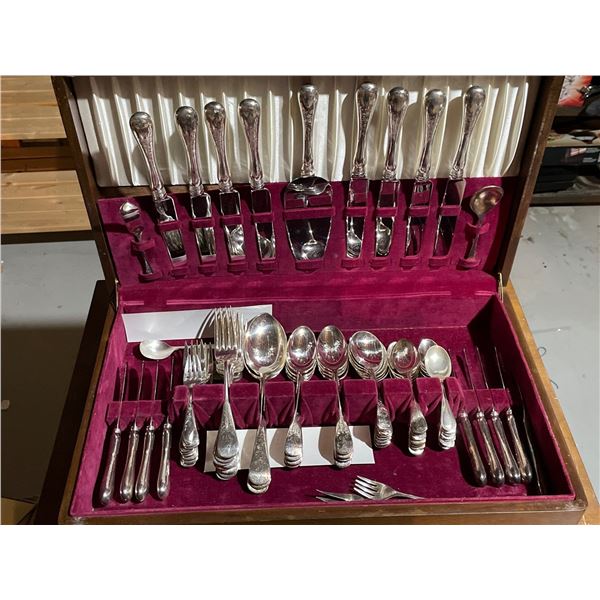 Birks Regency Set for 4 Stainless Steel Cutlery in Decorative Wood Case