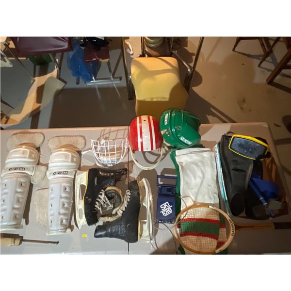 Assorted Vintage Sporting Equipment